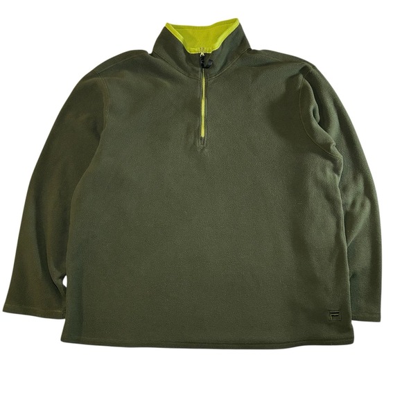 Fila Other - FILA Polartec Fleece Army / Neon Green Men's 2XL Quarter Zip